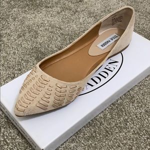 Nude suede flats